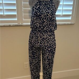 Stylish Women's Navy and White Jumpsuit